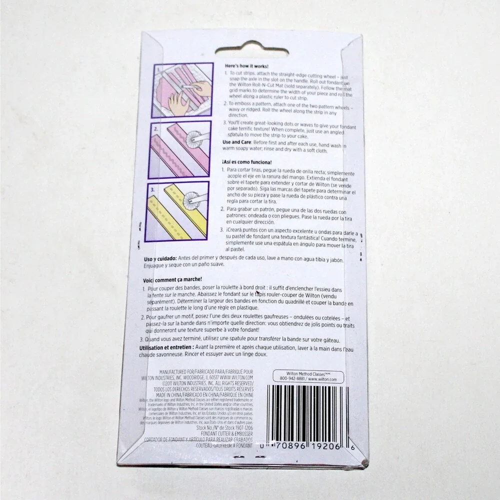 Wilton Fondant Cutter & Embosser cake tool 3 styles NEW cake decor plastic